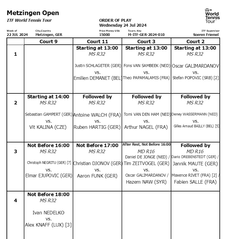 spielplan mittwoch 1